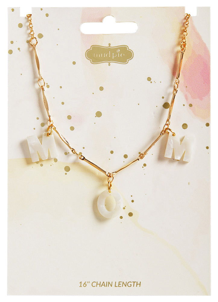 Mom Necklace Pink by Mud Pie
