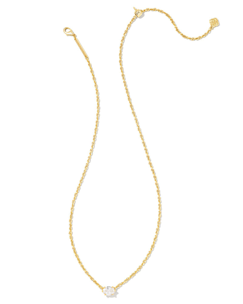 Cailin PNDNT NCK  Gold Metal White CZ by Kendra Scott