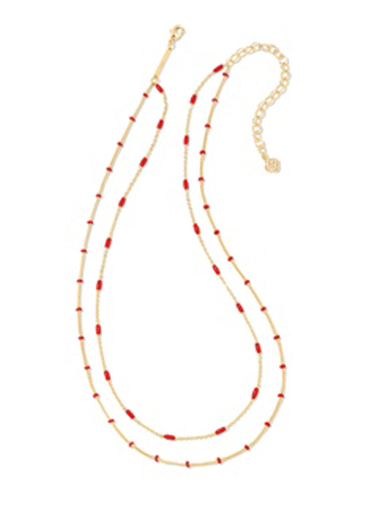 Dottie Multi Strand Necklace in Red by Kendra Scott