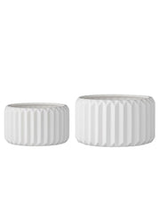 Set of 2 Rnd Stoneware Planters by Bloomingville