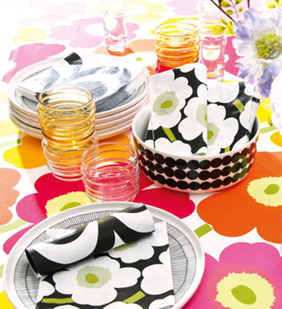 Paper Cocktail Napkin Unikko Black by Boston International