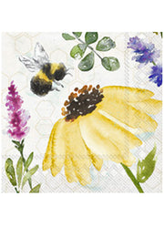 Paper Cocktail Napkin Summer Bees Cream by Boston International