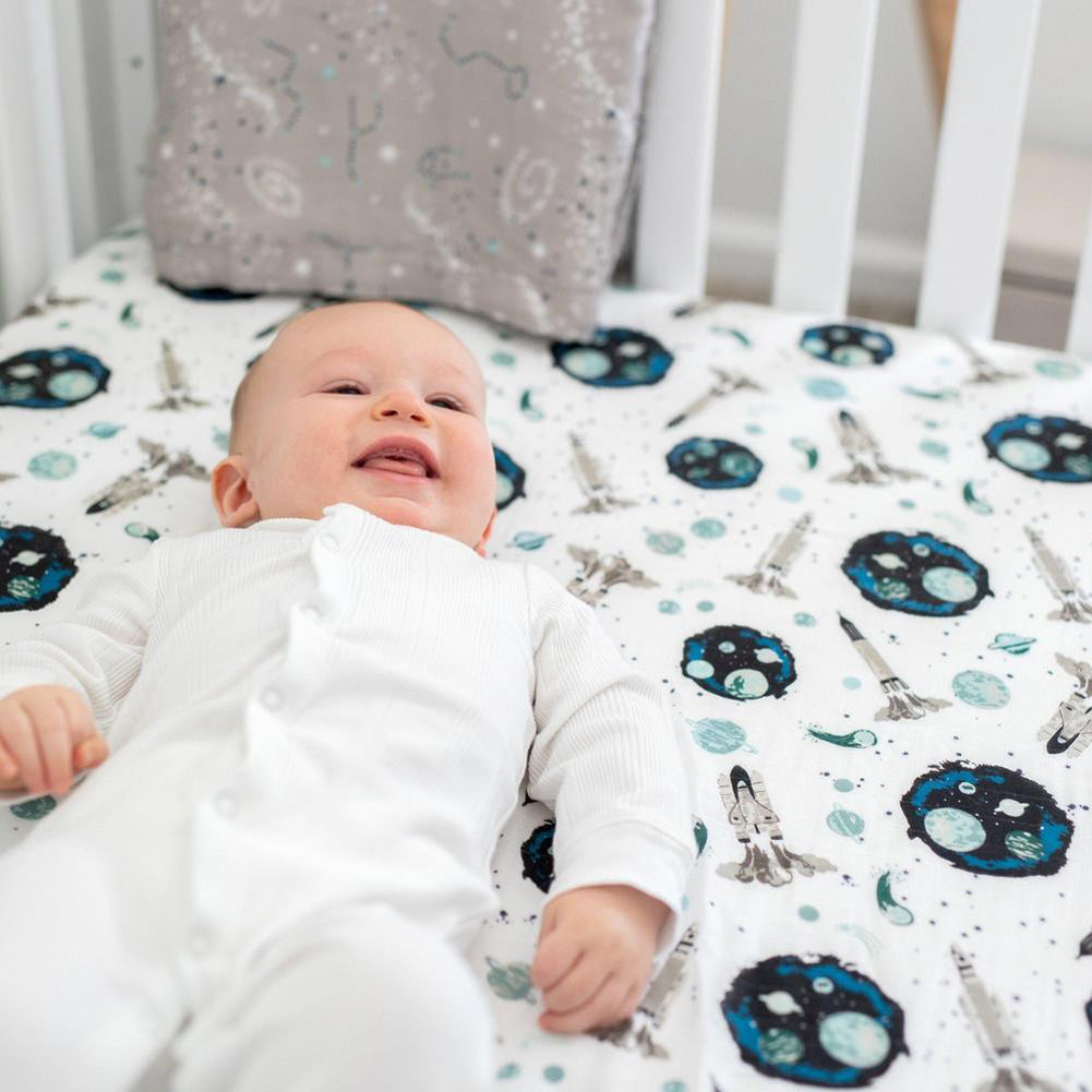 Space Oh So Soft Crib Sheet by Bebe Au Lait