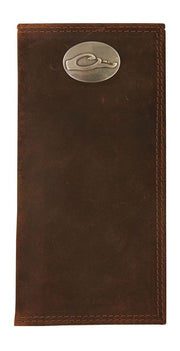 Check Book Wallet in Brown Leather by Drake