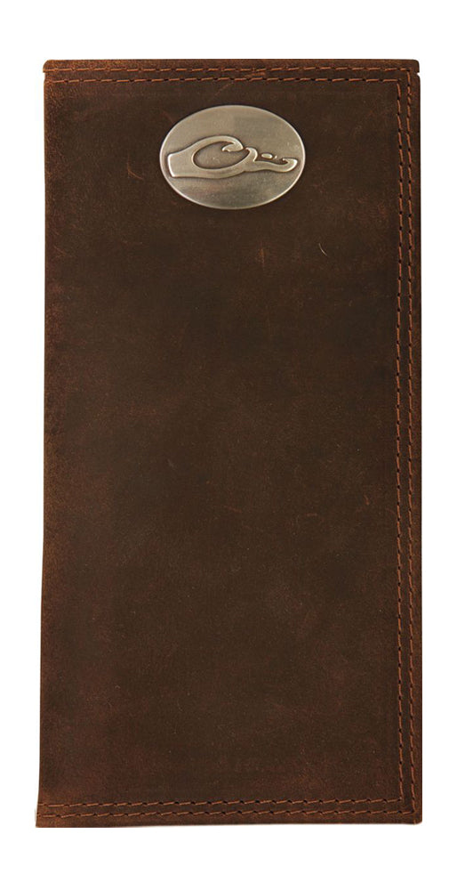 Check Book Wallet in Brown Leather by Drake