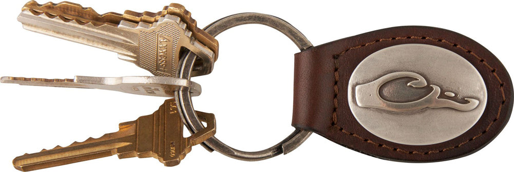 Leather Key Chain in Brown by Drake