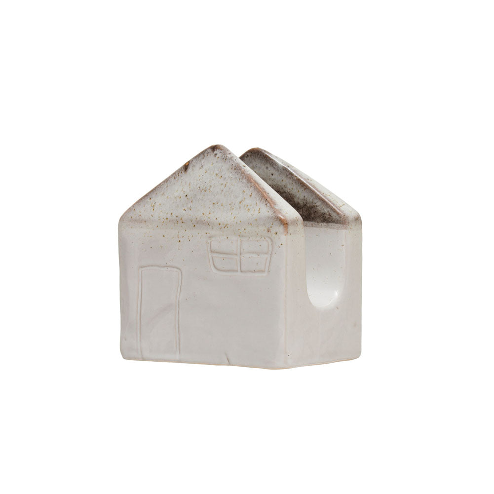 Stoneware House Shaped Sponge Holder by Creative Co-op