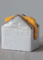 Stoneware House Shaped Sponge Holder by Creative Co-op