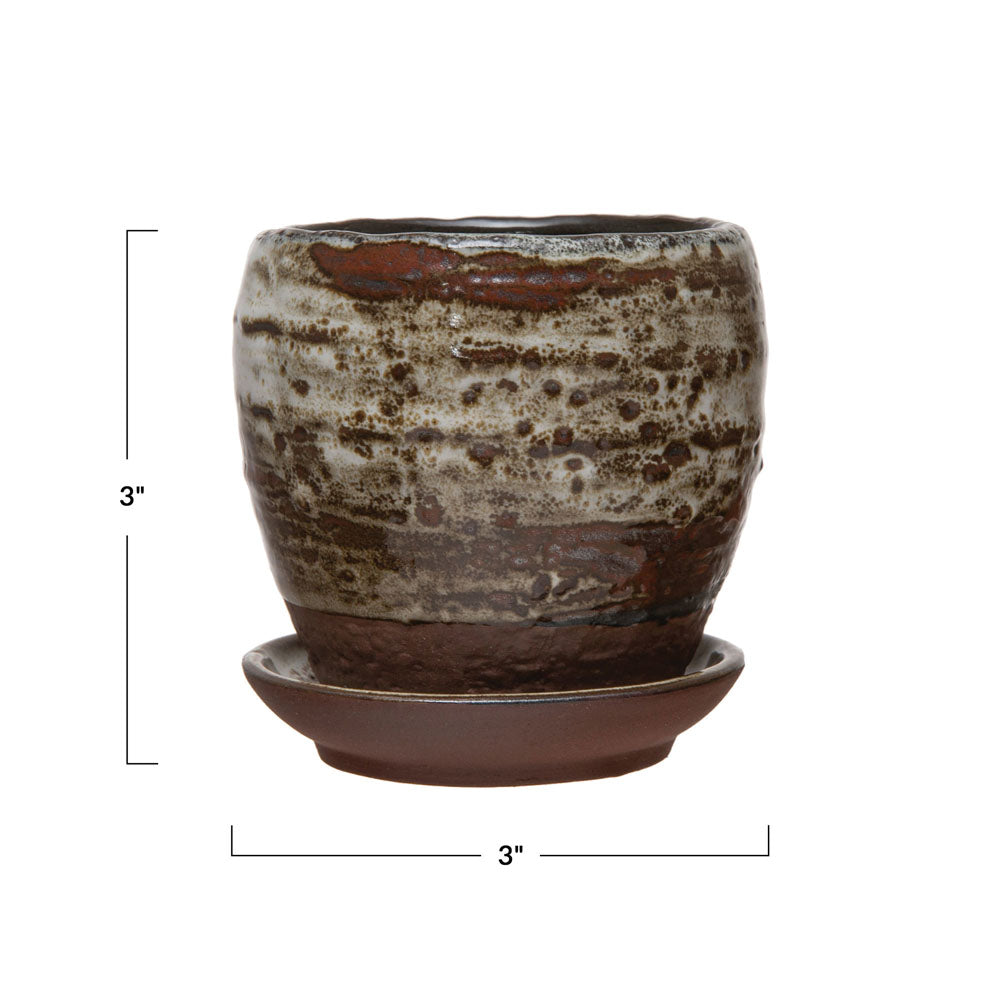 Rd Stoneware Flower by Creative Co-op