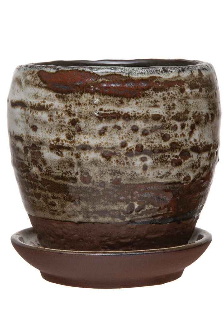 Rd Stoneware Flower by Creative Co-op