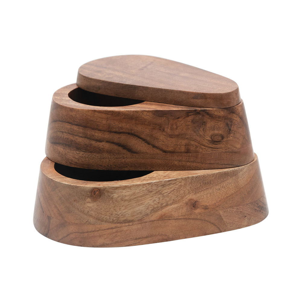 Acacia Wood Salt and Pepper Dish by Creative Co-op