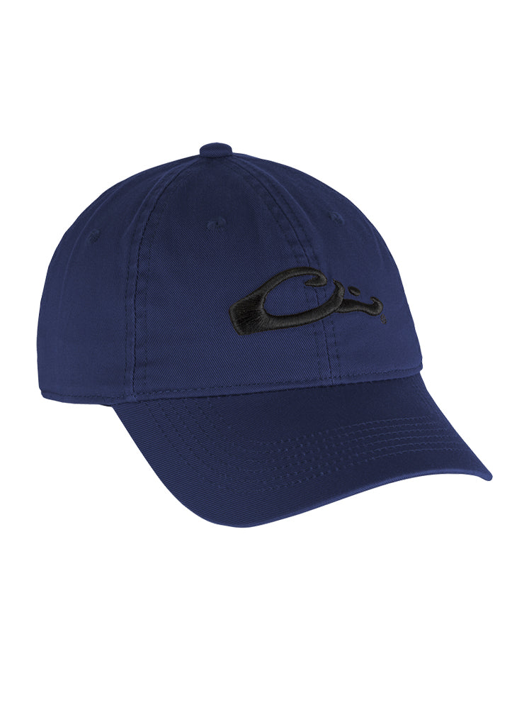Cotton Twill Large Logo Cap in Blue Depths NVY by Drake