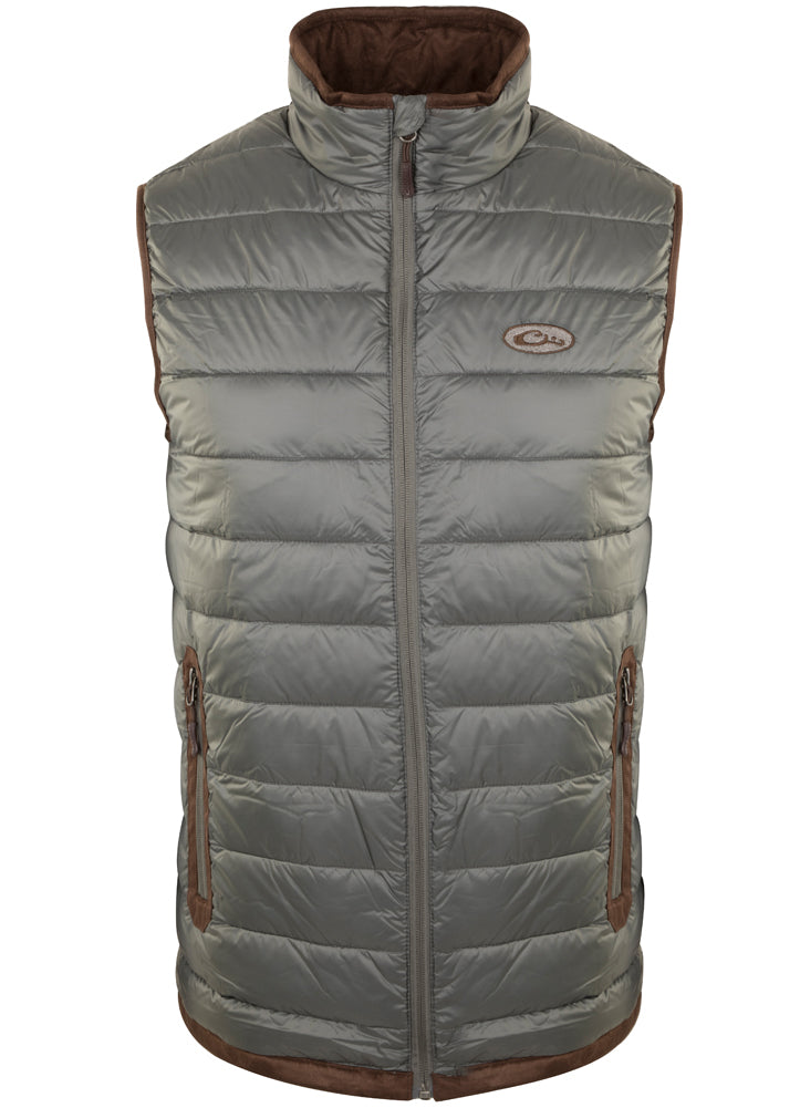 Synthetic Double Down Vest in Lead by Drake
