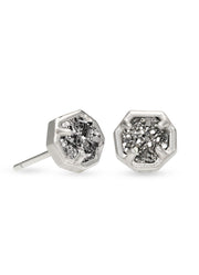 Nola Stud Earring Rhodium Plat Drusy by Kendra Scott