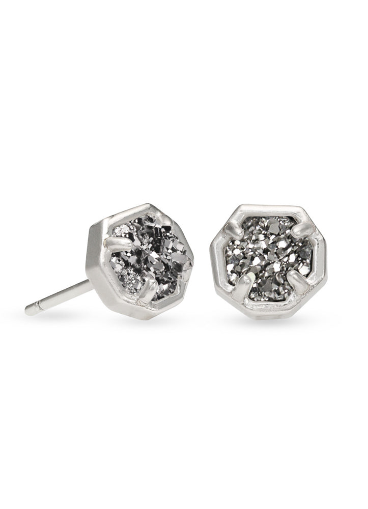 Nola Stud Earring Rhodium Plat Drusy by Kendra Scott
