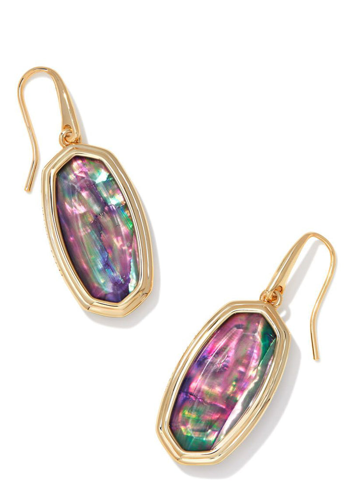 Framed Dani Drop Earring Gld Lilac Abalone by Kendra Scott