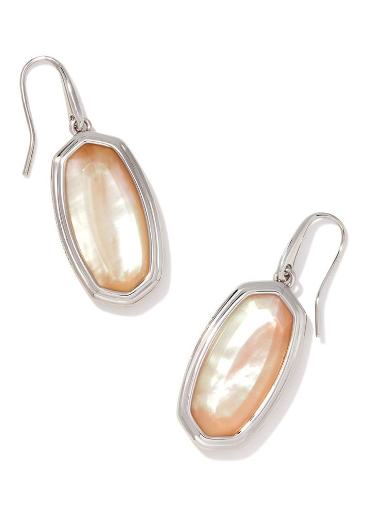 Framed Dani Drop Earring Rhodium Golden Abalone by Kendra Scott