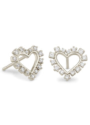 Ari Heart Crystal Pen Stud Gift Set Gld WHt Cry by Kendra Scott