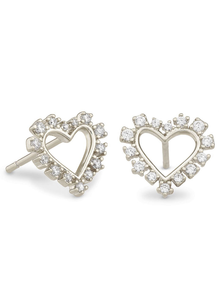 Ari Heart Crystal Pen Stud Gift Set Gld WHt Cry by Kendra Scott