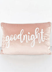 Pink Velvet Goodnight Pillow by Trade Cie