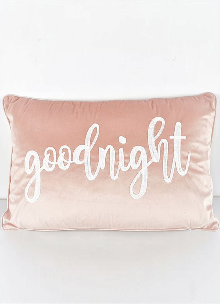 Pink Velvet Goodnight Pillow by Trade Cie