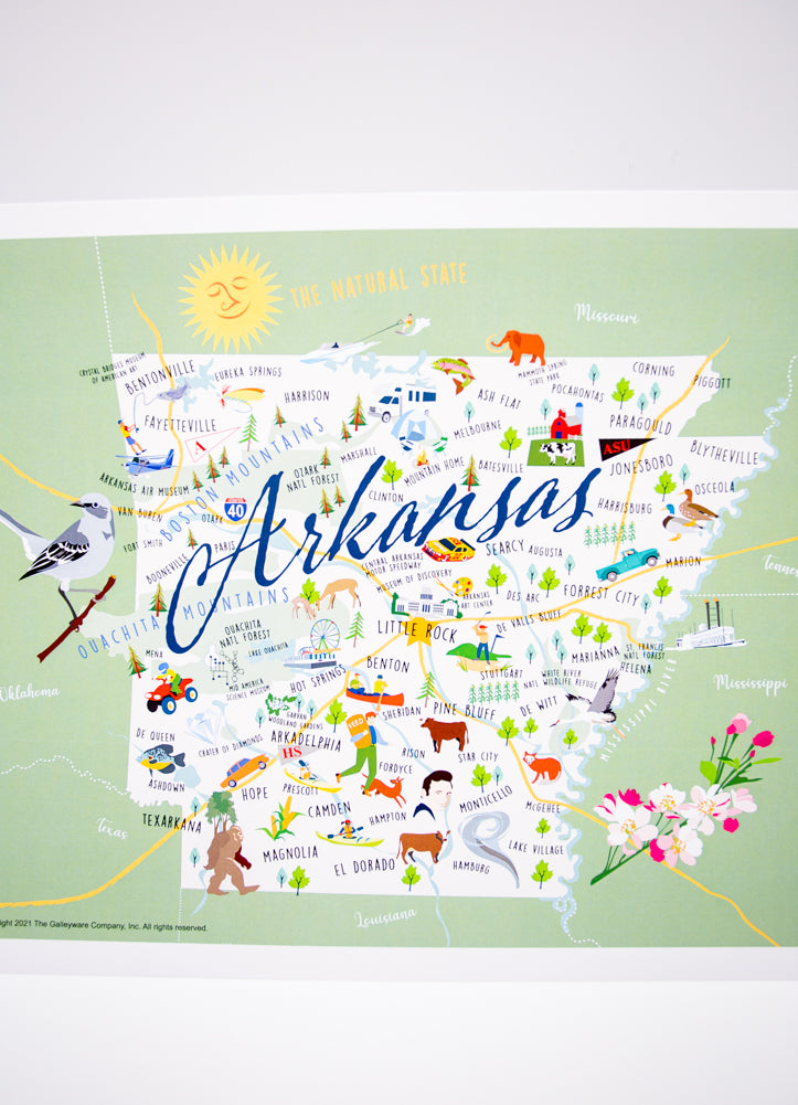 Arkansas Print by Galleyware