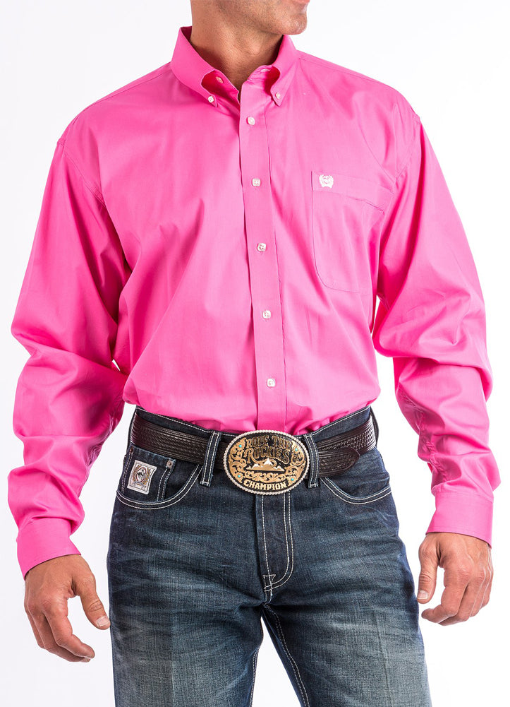 L/S Pinpoint Shirt in Pink by Cinch