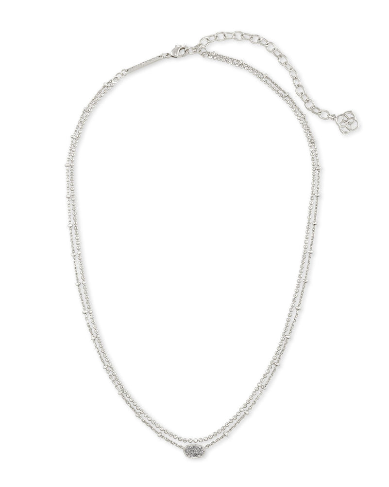 Emilie Multi Strand Neck Rhodium Plat Drusy by Kendra Scott