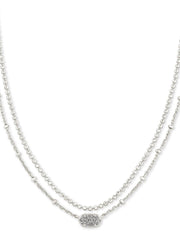 Emilie Multi Strand Neck Rhodium Plat Drusy by Kendra Scott