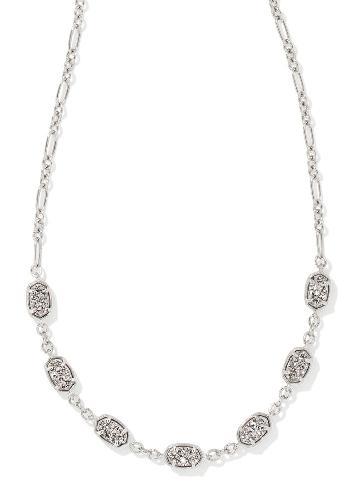 Emilie Strand Neck Rhodium Plat Drusy by Kendra Scott