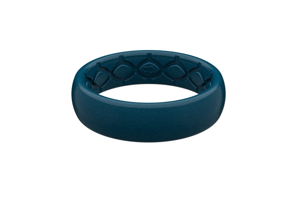 Thin Satin Dark Ocean Silicone Ring by Groove Life