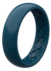 Thin Satin Dark Ocean Silicone Ring by Groove Life