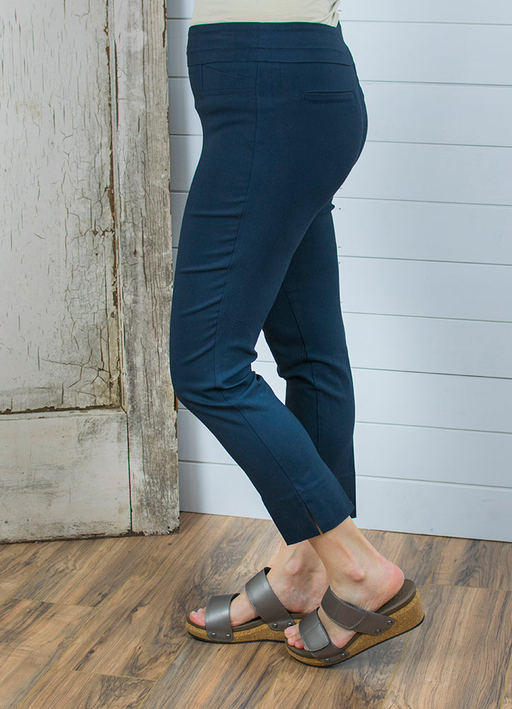 Cigarette Ankle Pant in New Midnight by Renuar