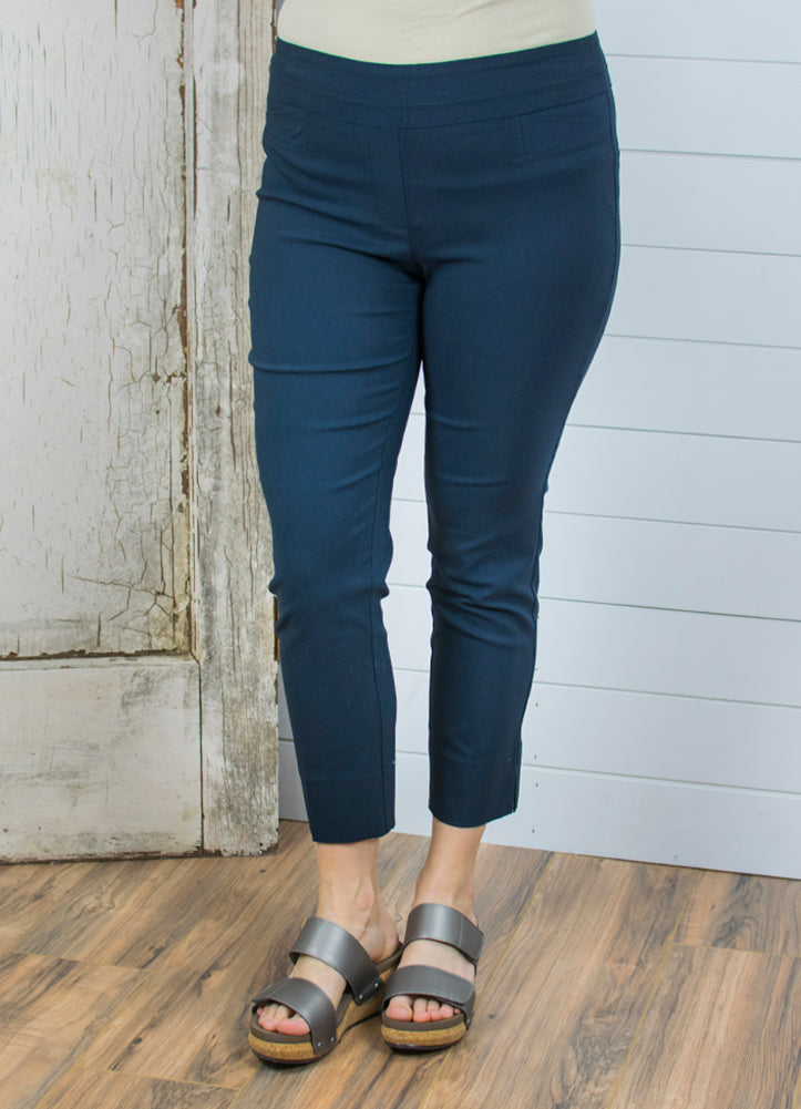 Cigarette Ankle Pant in New Midnight by Renuar