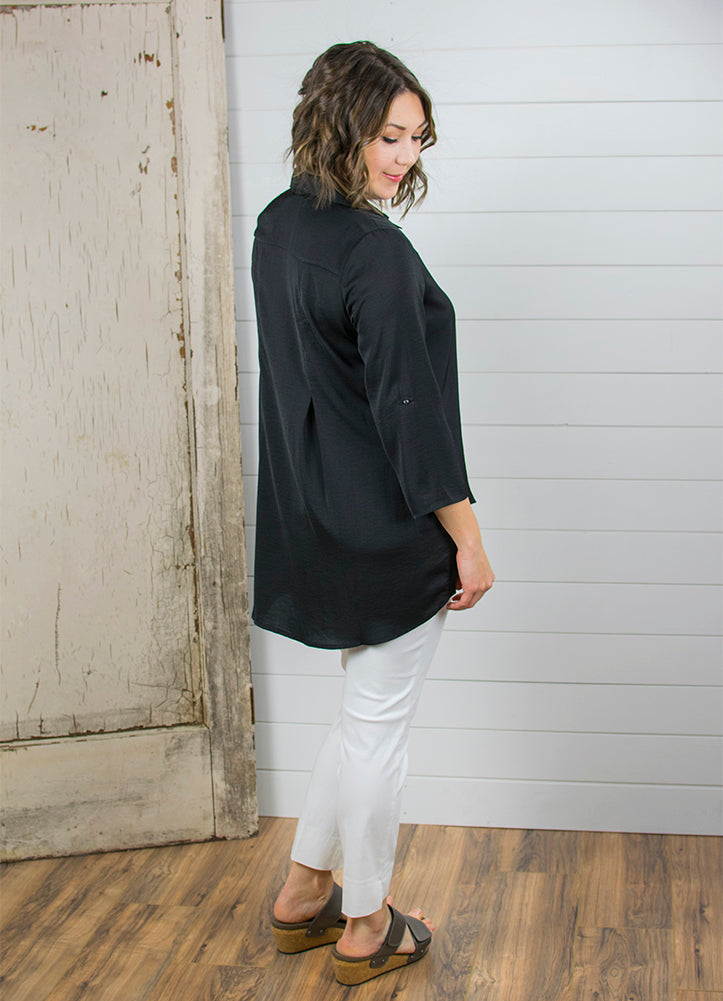 LSLV Airflow Blouse in Black by Renuar