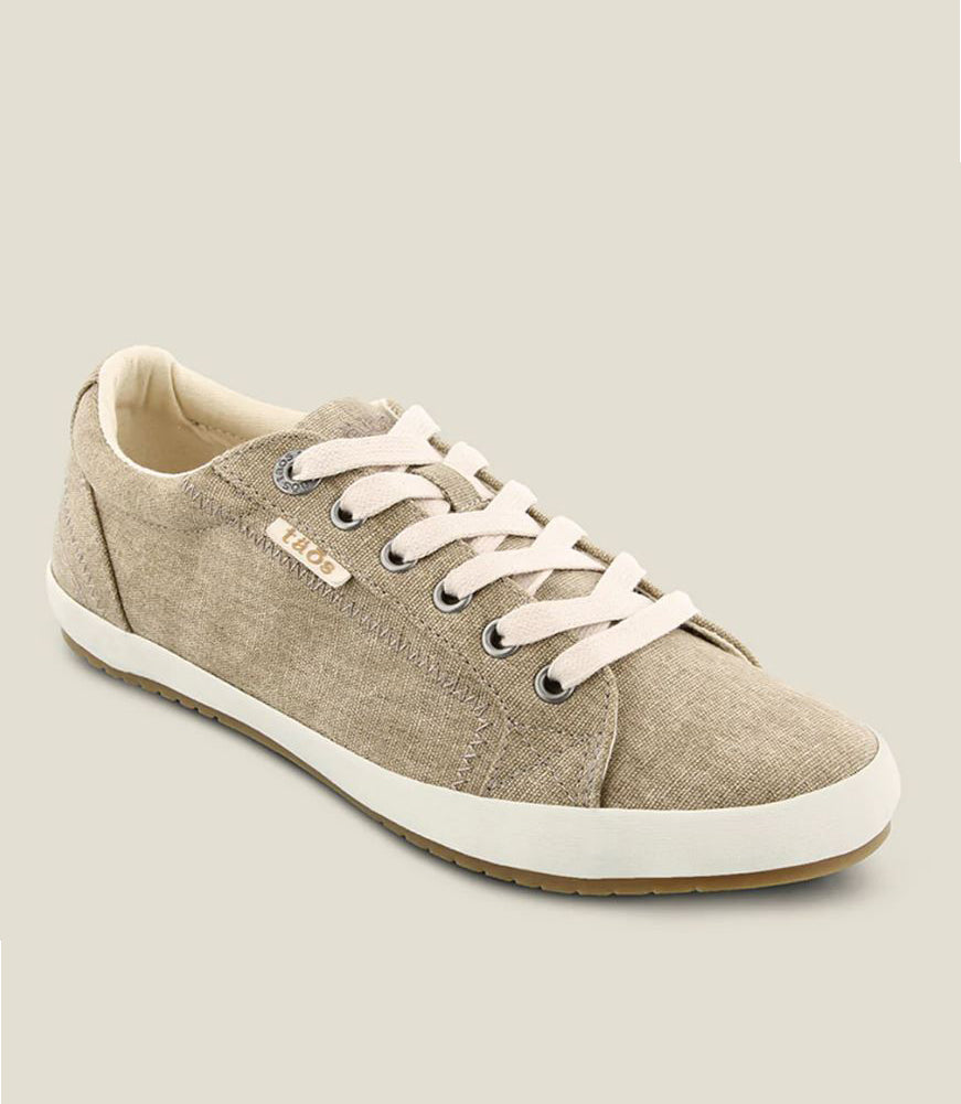 Star in Khaki Washed Canvas by Taos Footwear
