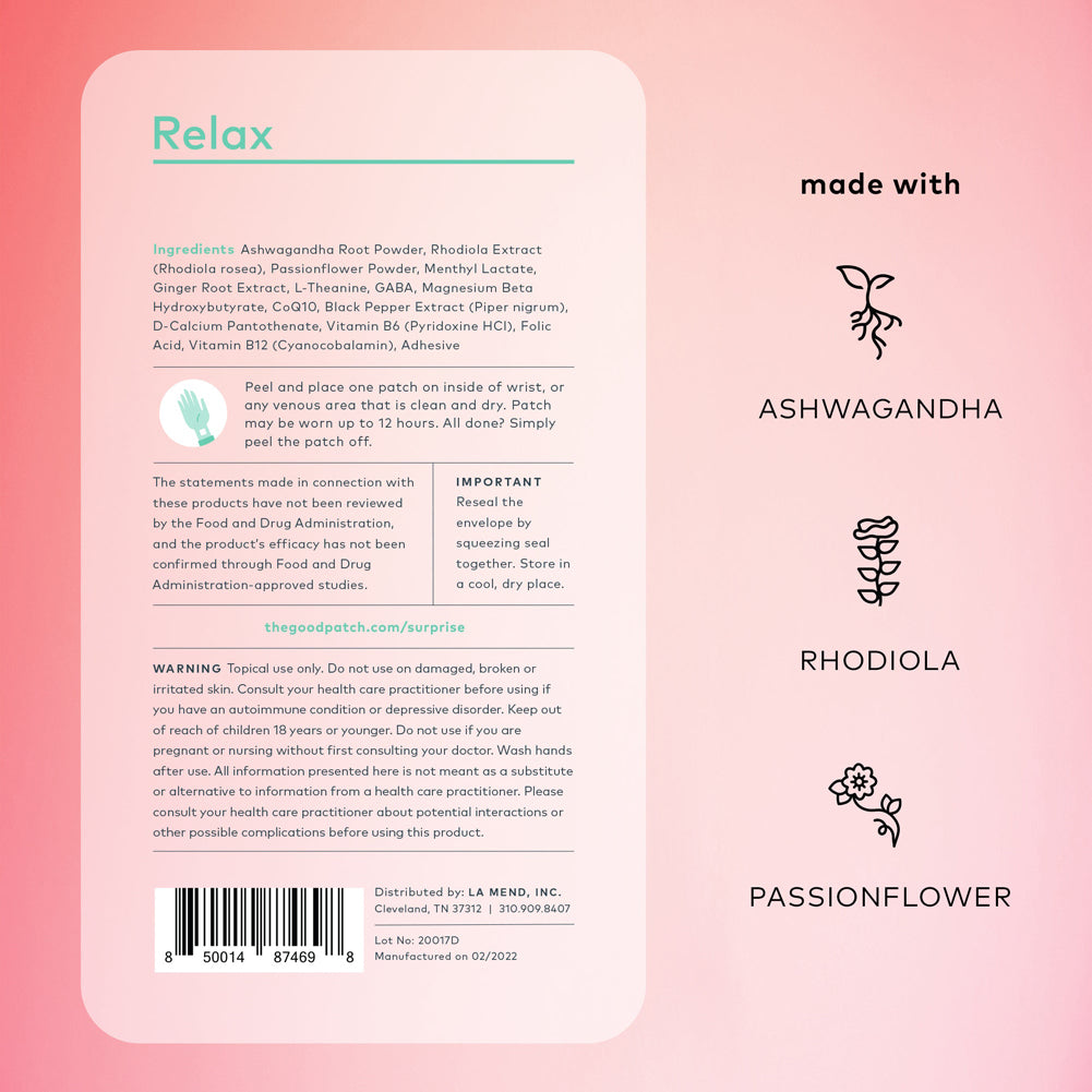 Plant Infused Relac Patch Case Pack by The Good Patch