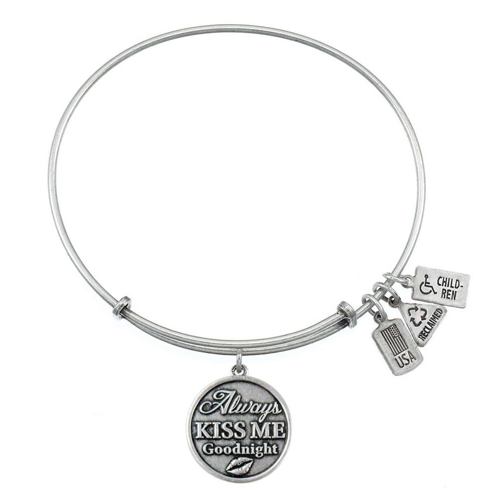 Always Kiss Me Goodnight in Silver by Wind & Fire Jewelry