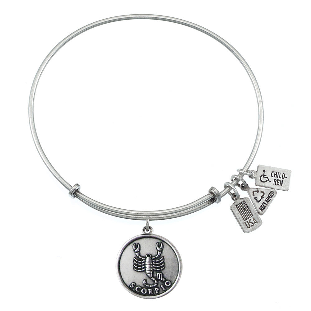 Scorpio Bangle in Silver by Wind & Fire