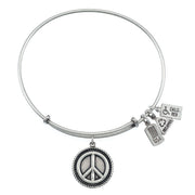 Peace Sign Bangle in Silver by Wind & Fire