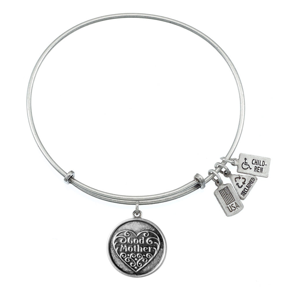 God Mother Bangle in Silver by Wind & Fire