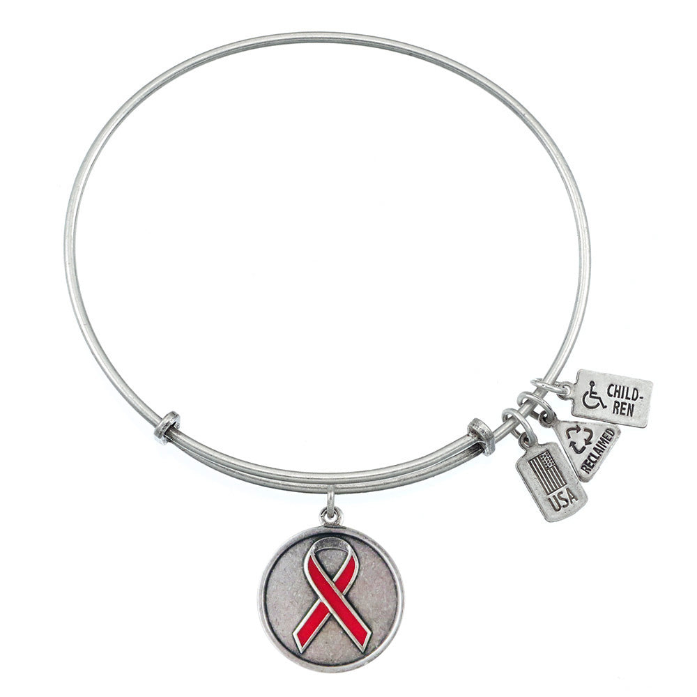 Pink Ribbon Banglw with Enamel by Wind & Fire