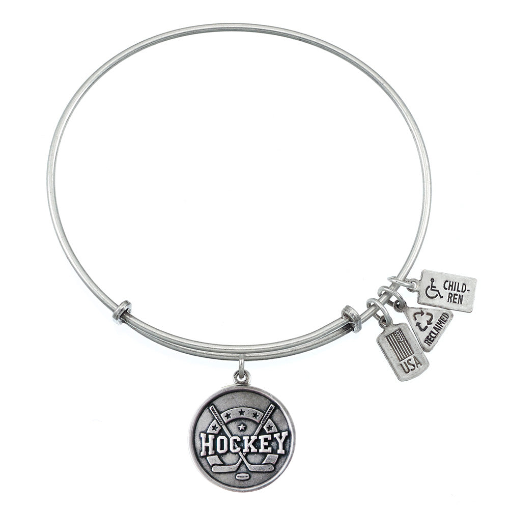 Hockey Bangle in Silver by Wind & Fire