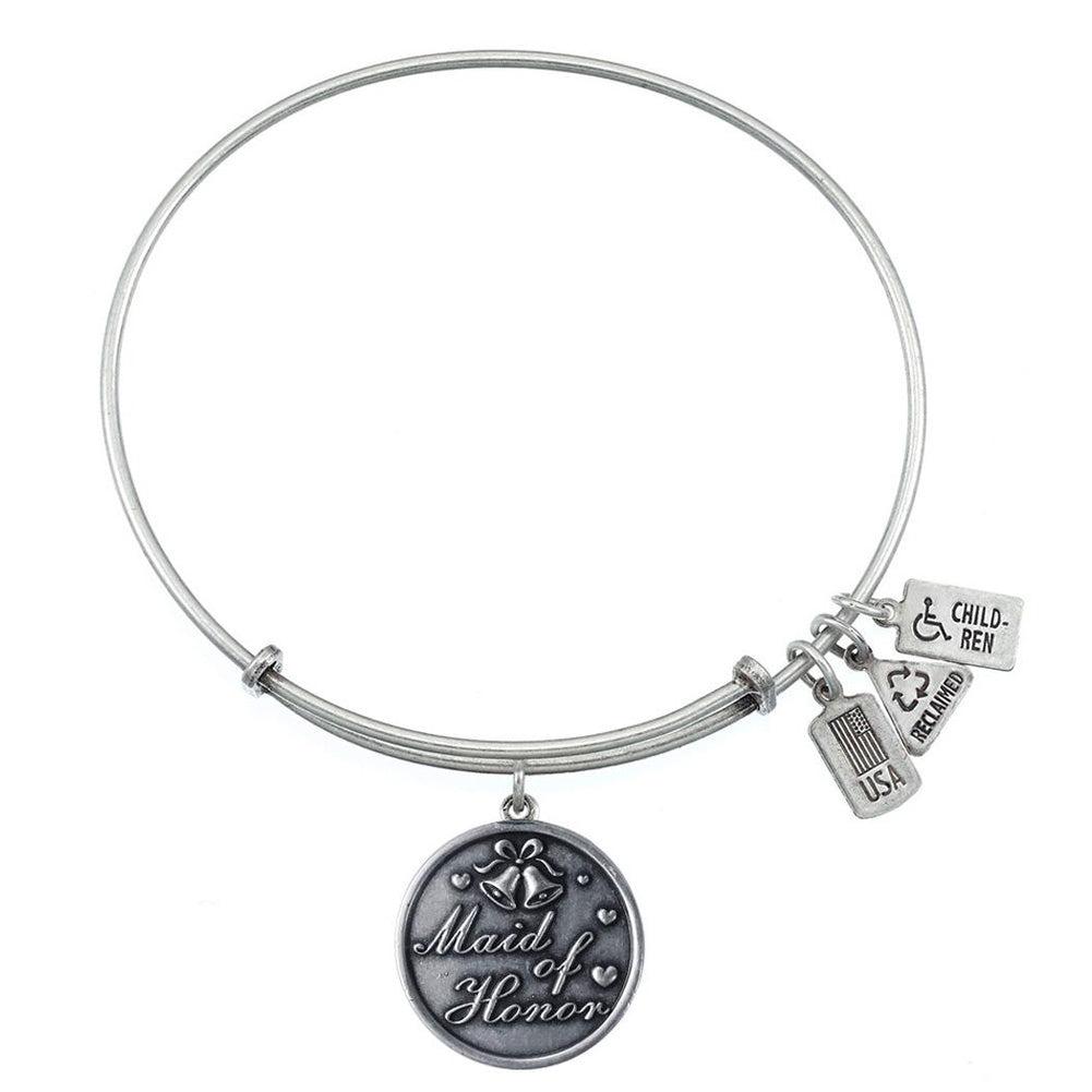 Maid of Honor Bangle in Silver by Wind & Fire