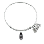 Baby Shoe Bangle in Silver by Wind & Fire