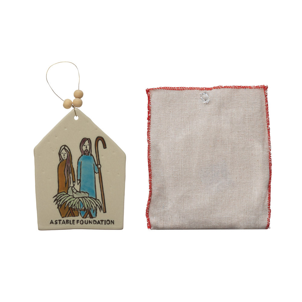 Stoneware Nativity Ornament by Creative Co-op